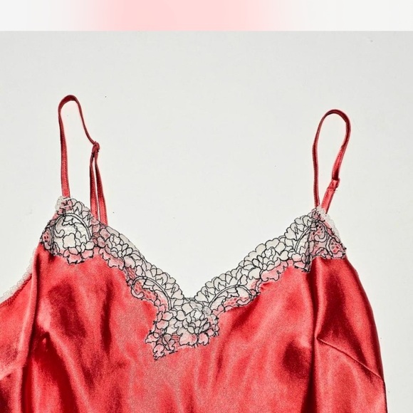 Victoria Secret Satin Slip Lingerie w/Lace, M - Picture 3 of 6